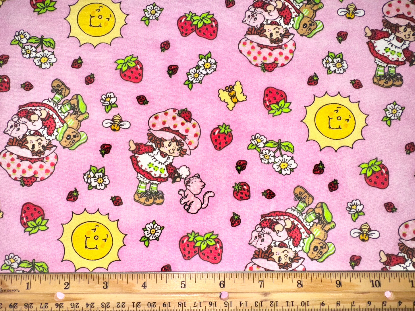 RARE 2011 Classic Strawberry Shortcake Licensed Fabric by Those Characters From Cleveland under Spectrix - 14.75x21”