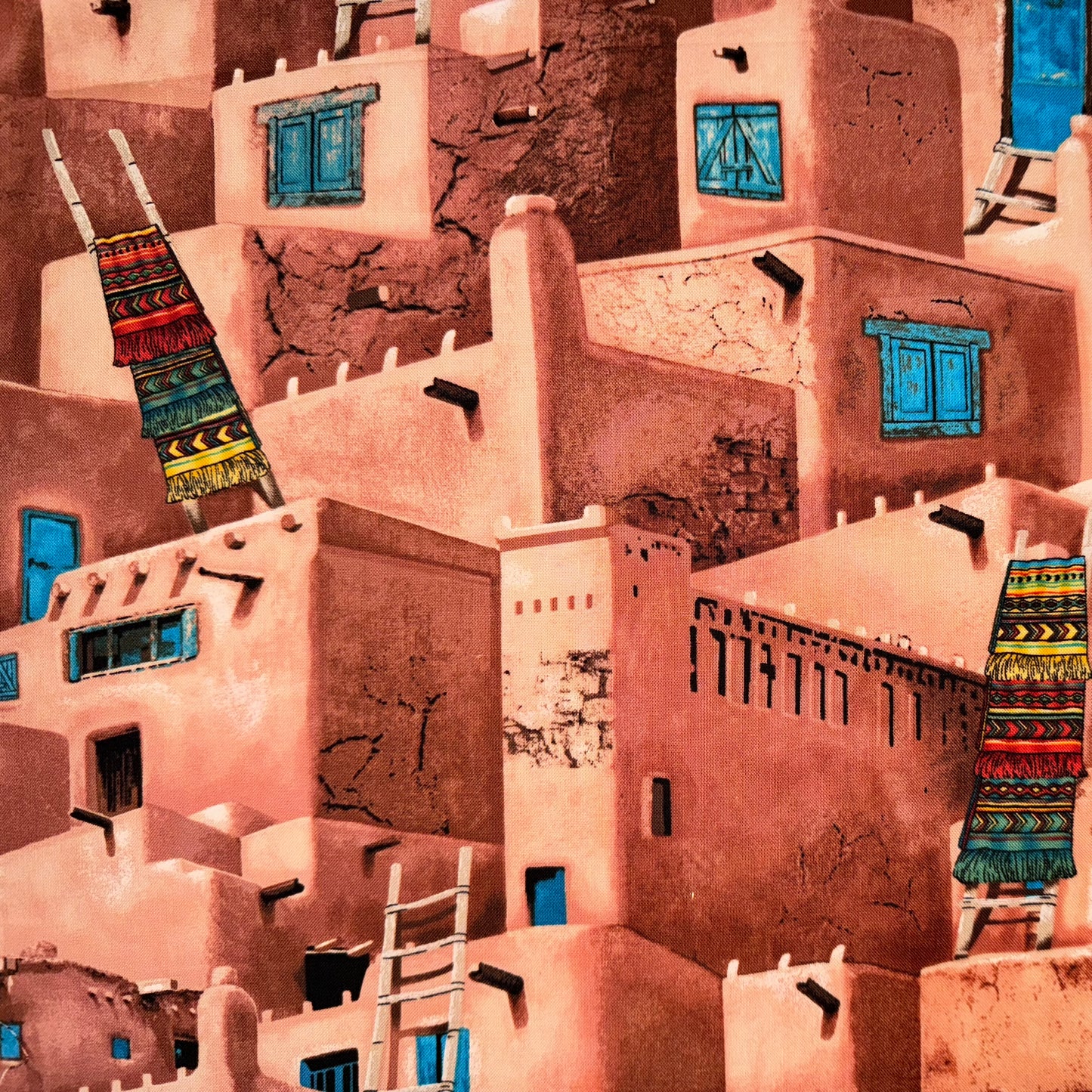 Mud houses Cotton Fabric, Southwest by Timeless Treasures