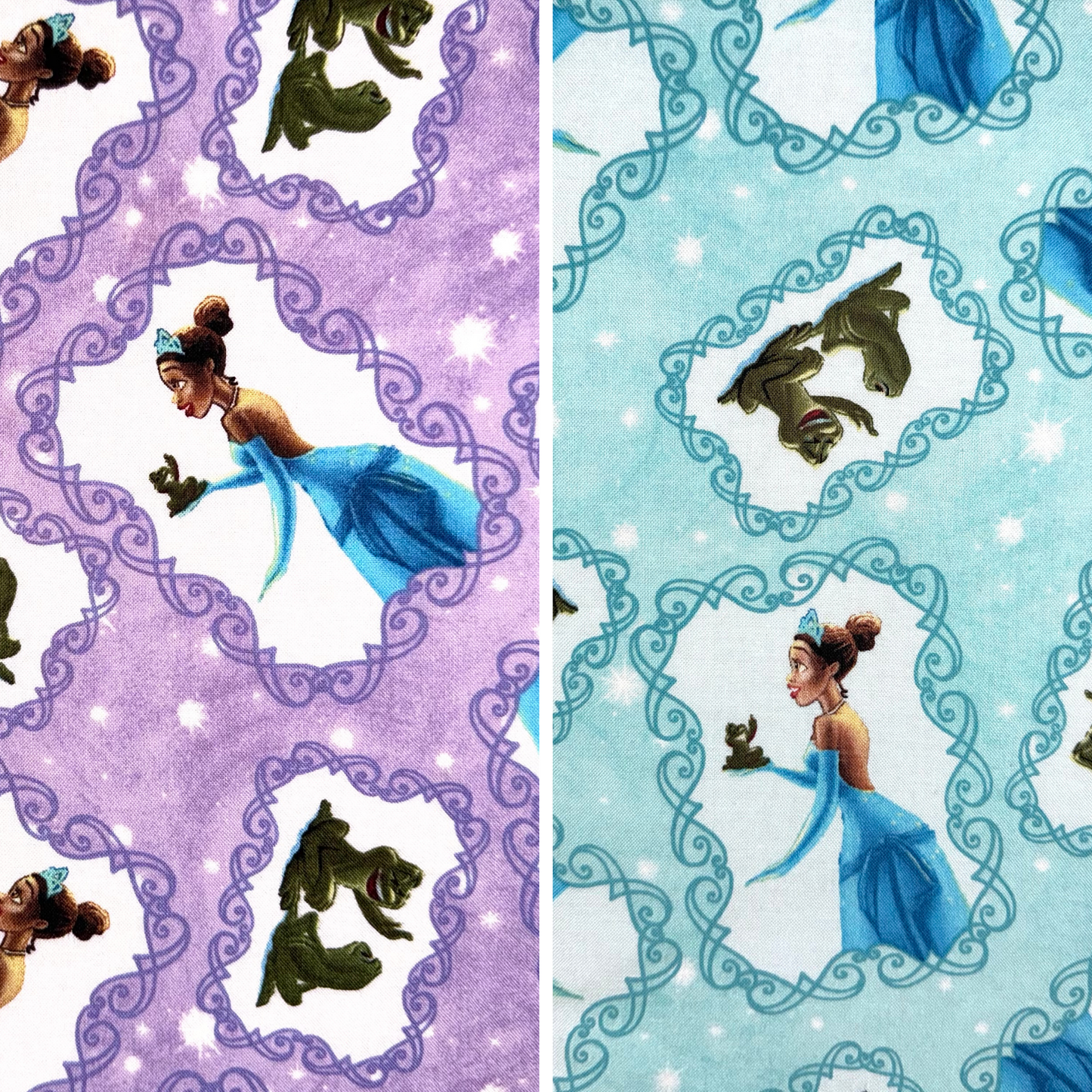 The Princess And The Frog Cotton Cotton Blue Purple Toss Licensed - Fat Quarter