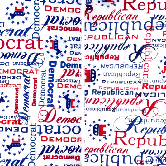 Republican or Democrat Political Party Cotton Fabric - Fat Quarter