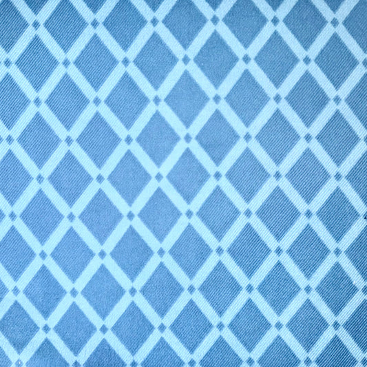 Blue Diamond Pattern Flannel Fabric - by the Yard