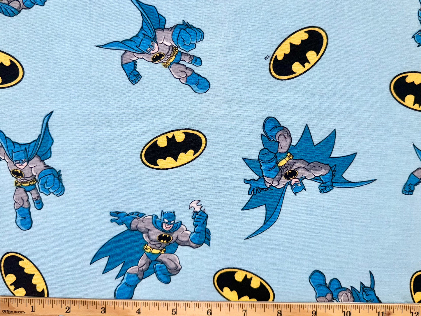 Batman DC Comics Light Blue Cotton Licensed Fabric by David Textiles, Fat Quarter