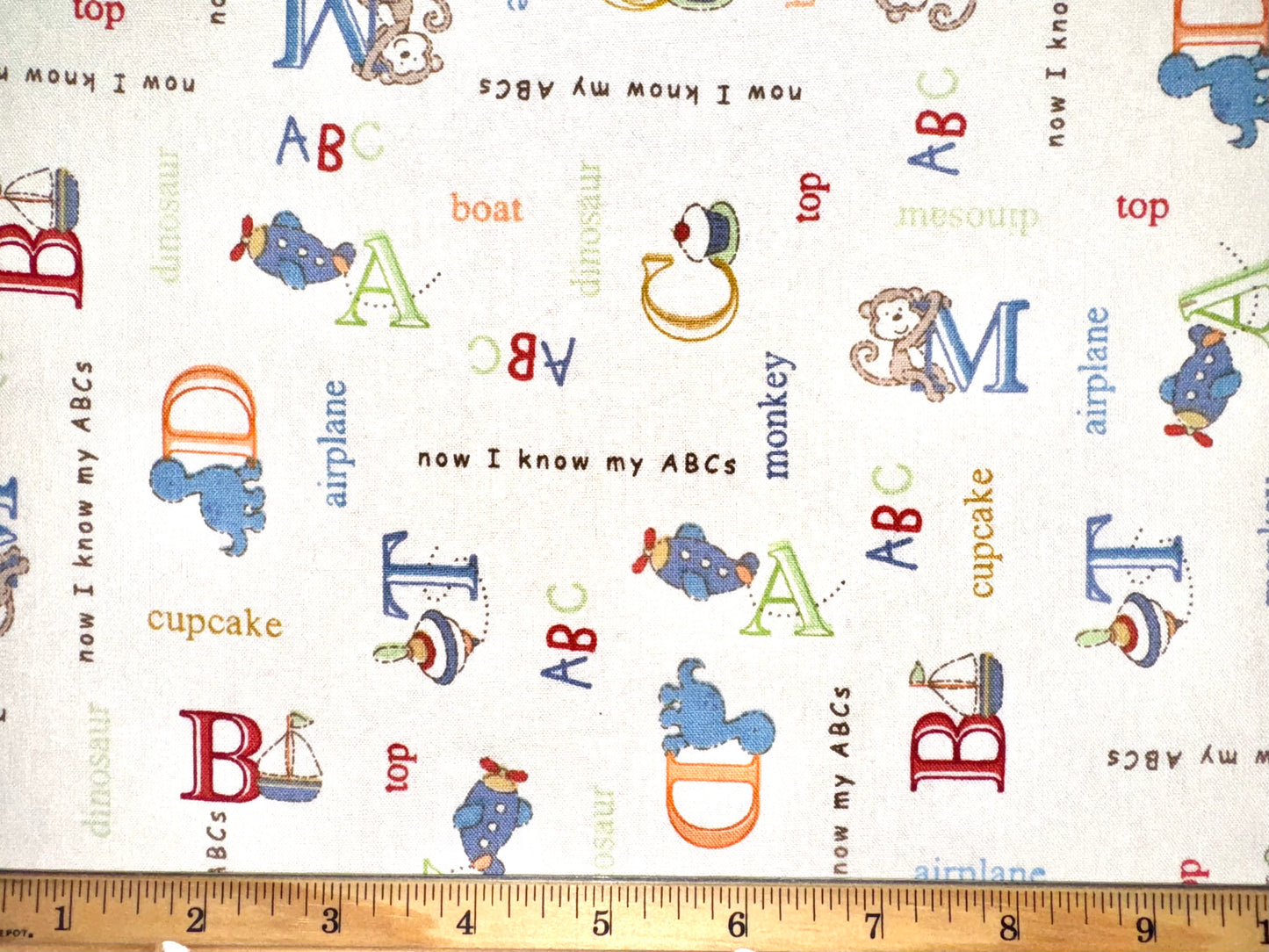 Unisex Cute Retro ABC Baby Cotton Fabric - Half Yard