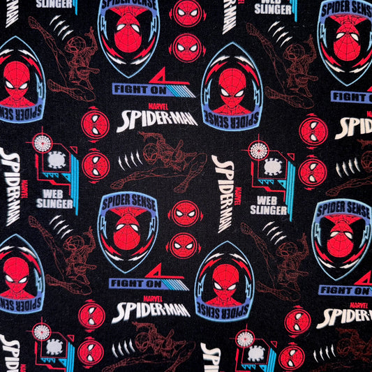 Spiderman DC Comics Light Blue Cotton Licensed Fabric by David Textiles, Fat Quarter