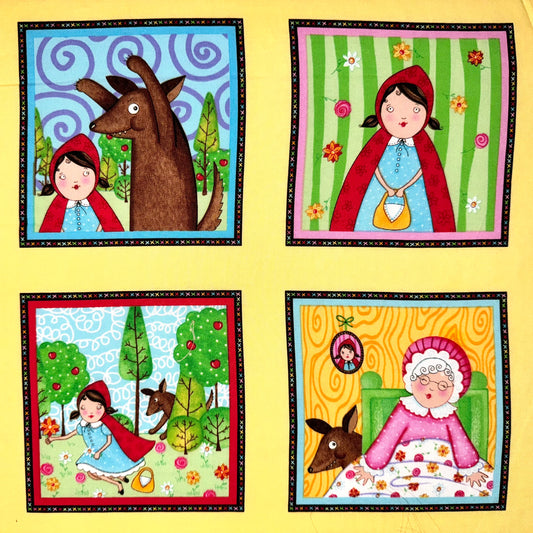 Little Red Riding Hood Licensed Small Fabric Panel by Kate Honarvar 11.5”x18”