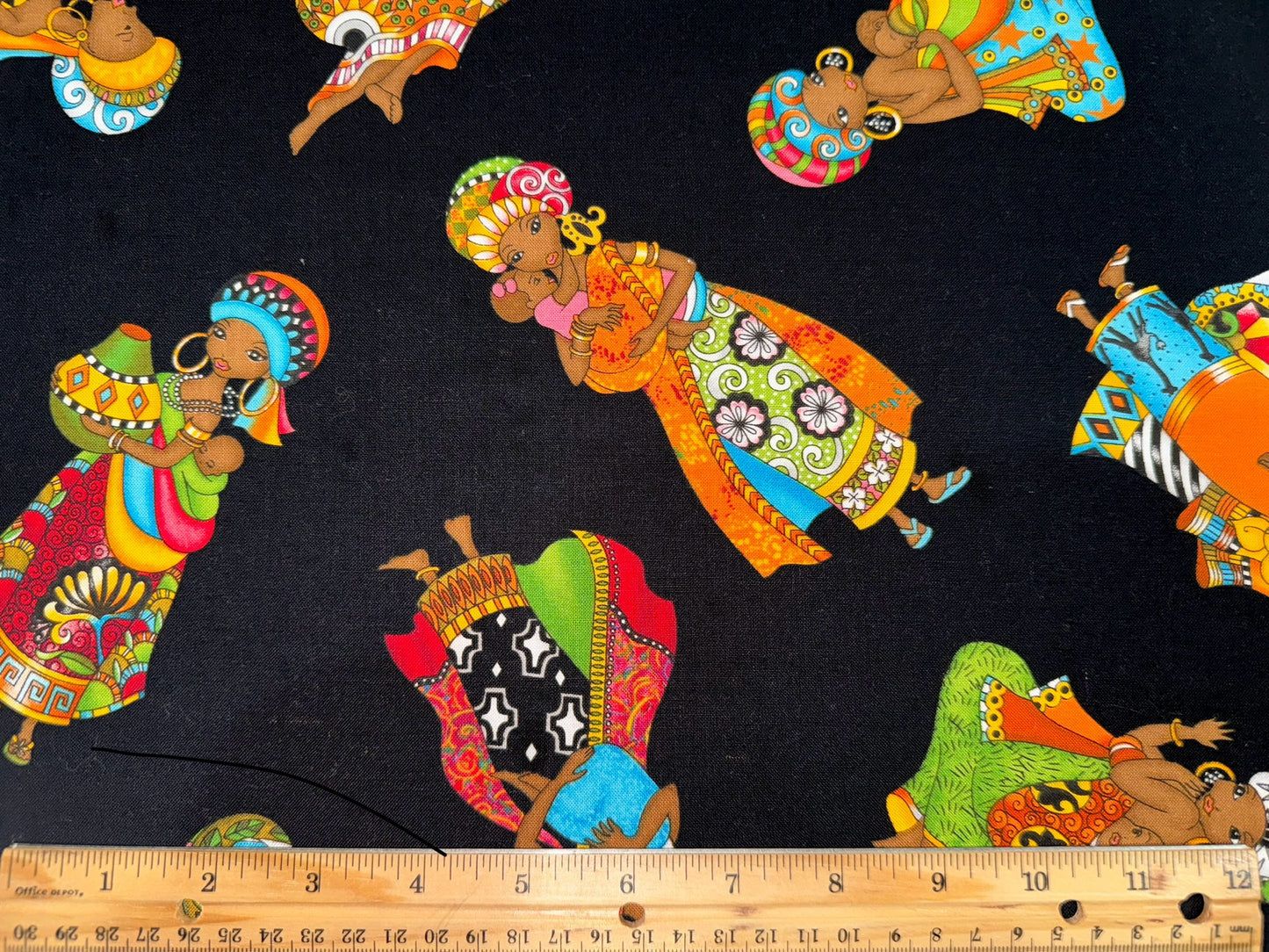 RARE African Women and Babies Cotton Fabric by Lloyds & Barton for Timeless Treasures - Fat Quarter