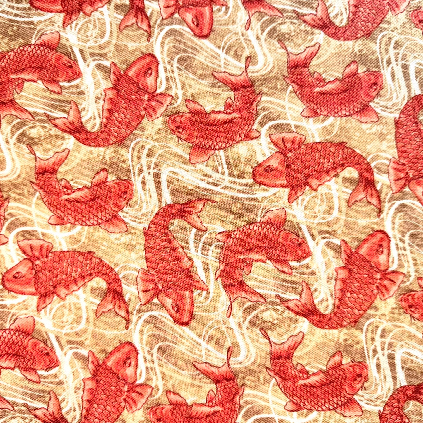 Koi Fish Cotton Fabric - Half Yard