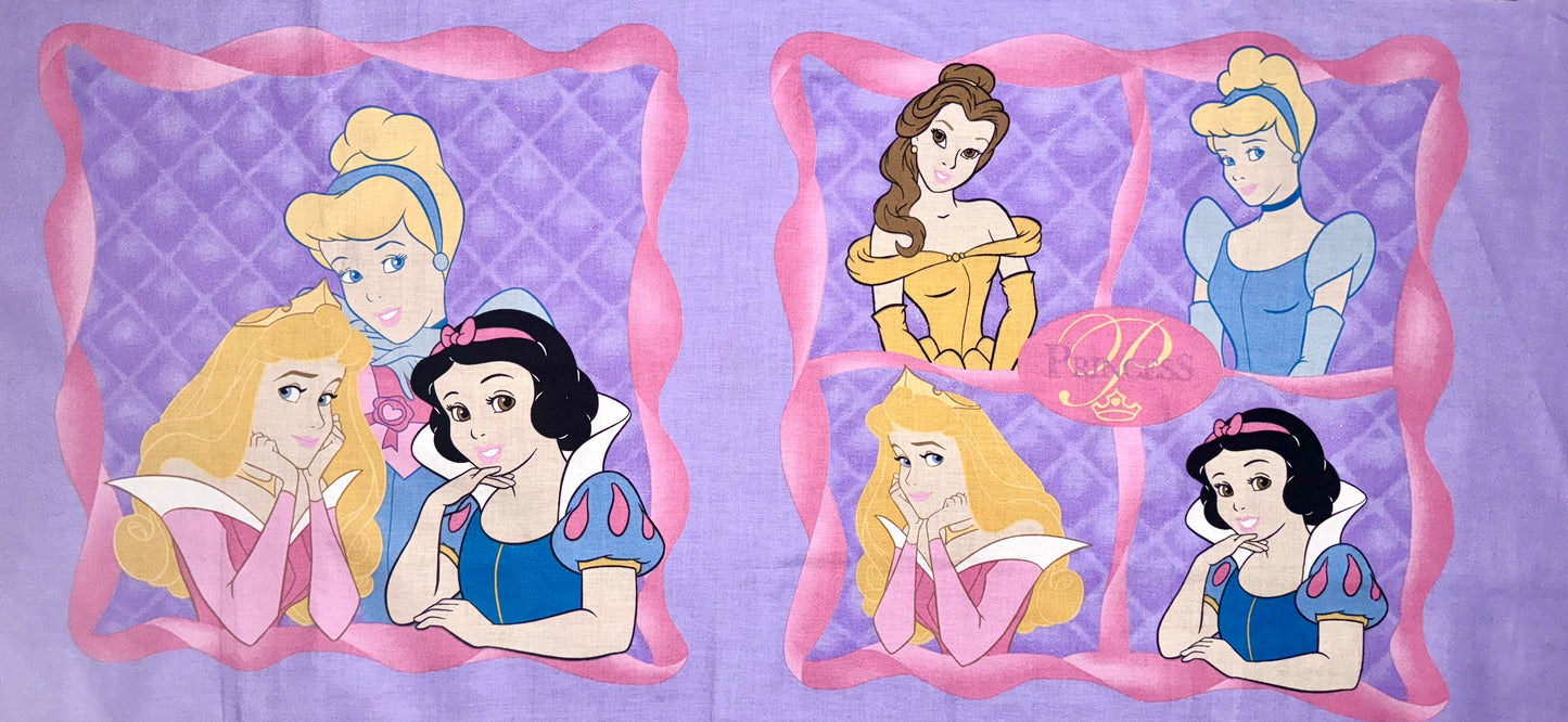 Disney Princess 2 Sides Licensed Cotton Fabric Panel