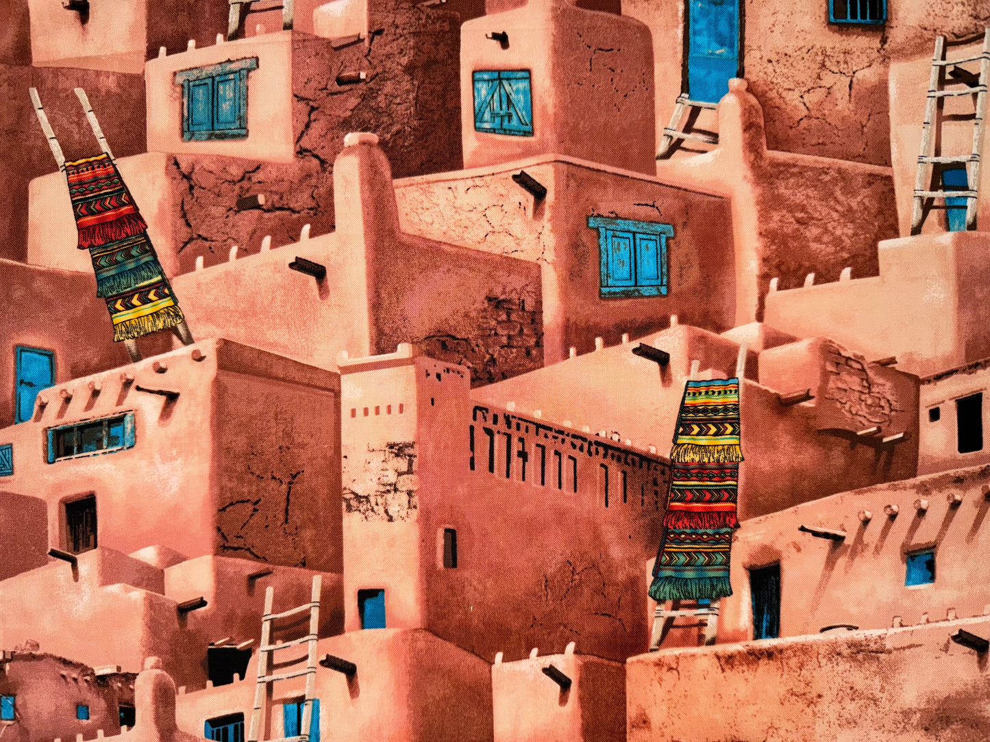 Mud houses Cotton Fabric, Southwest by Timeless Treasures