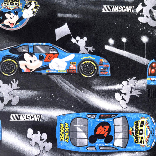 Retro Mickey Mouse NASCAR Daytona 500 Licensed Fabric 17.5”x42”