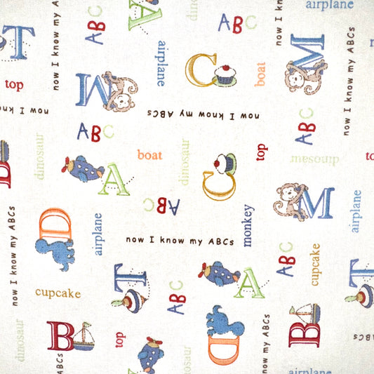 Unisex Cute Retro ABC Baby Cotton Fabric - Half Yard