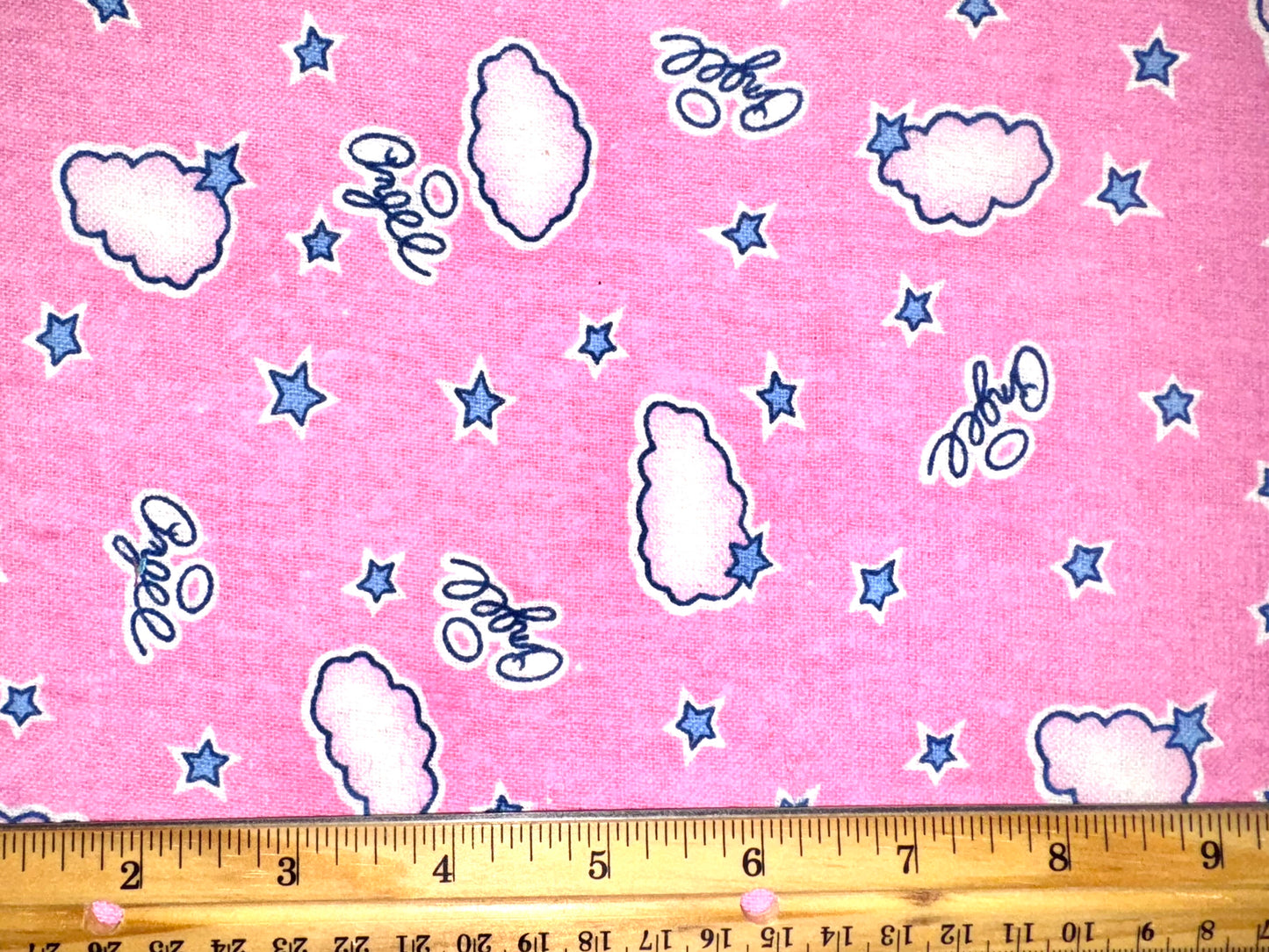 Y2K Pink Angel Clouds Cotton Fabric - Fat Quarter