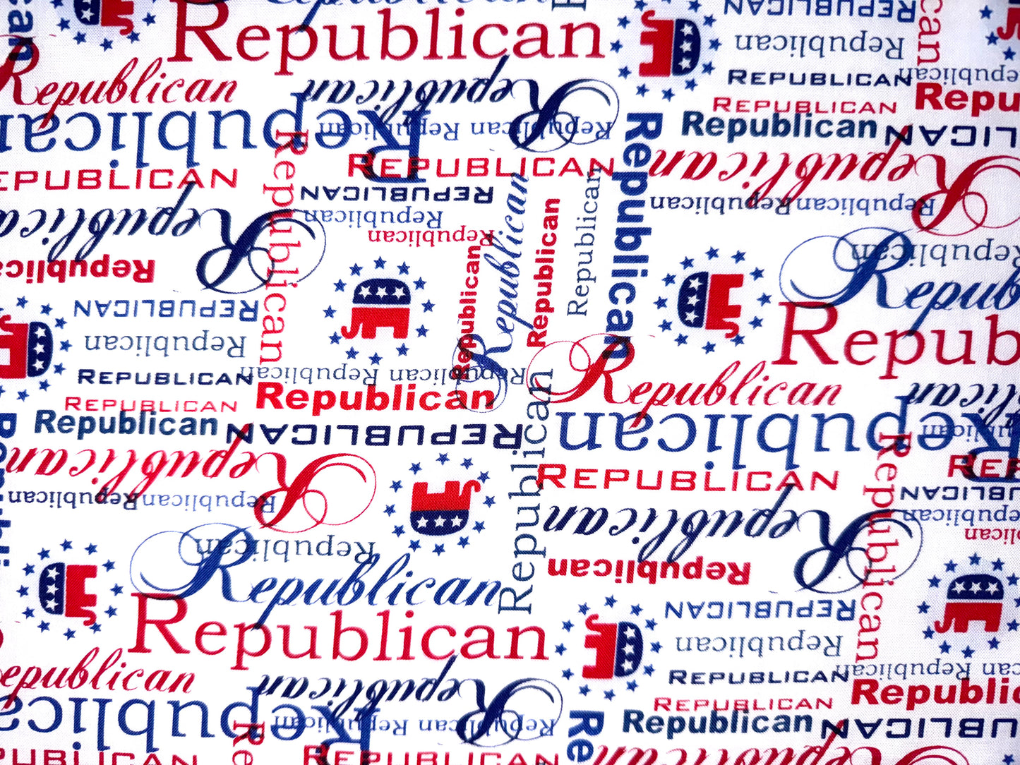 Republican or Democrat Political Party Cotton Fabric - Fat Quarter