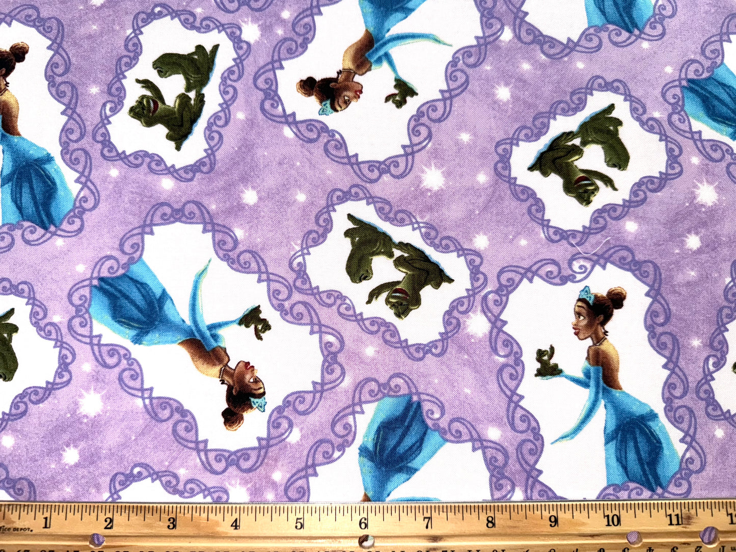 The Princess And The Frog Cotton Cotton Blue Purple Toss Licensed - Fat Quarter