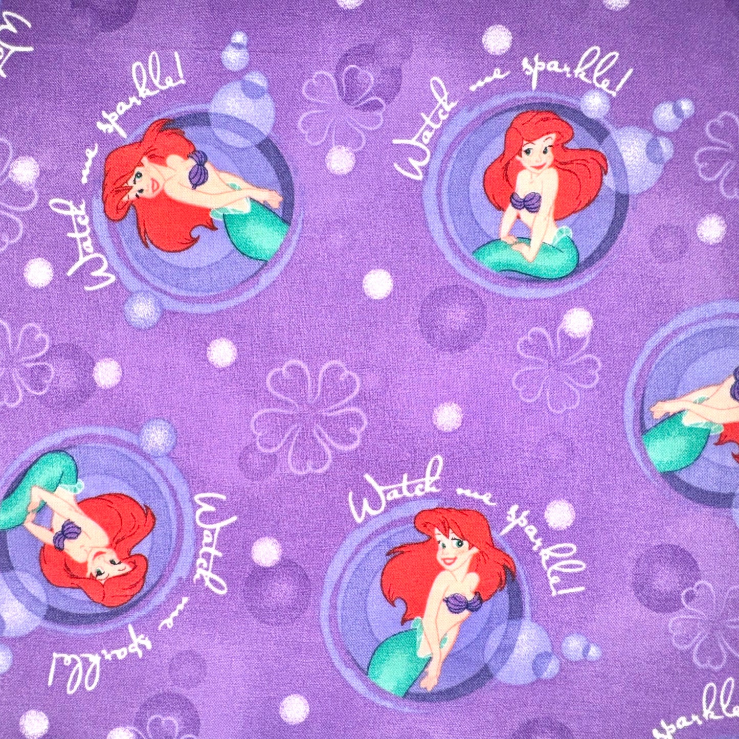 The Little Mermaid Watch Me Sparkle Licensed Fabric by Springs Creative