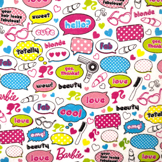 Barbie Licensed Flannel Fabric by Mattel, Fat Quarter