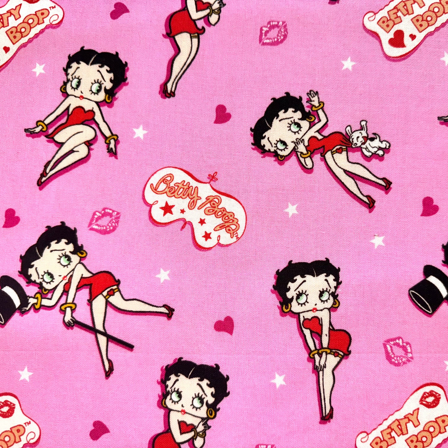 Betty Boop Cotton Fabric Pink Toss 2007 by Fleischer Studios - Fat Quarter