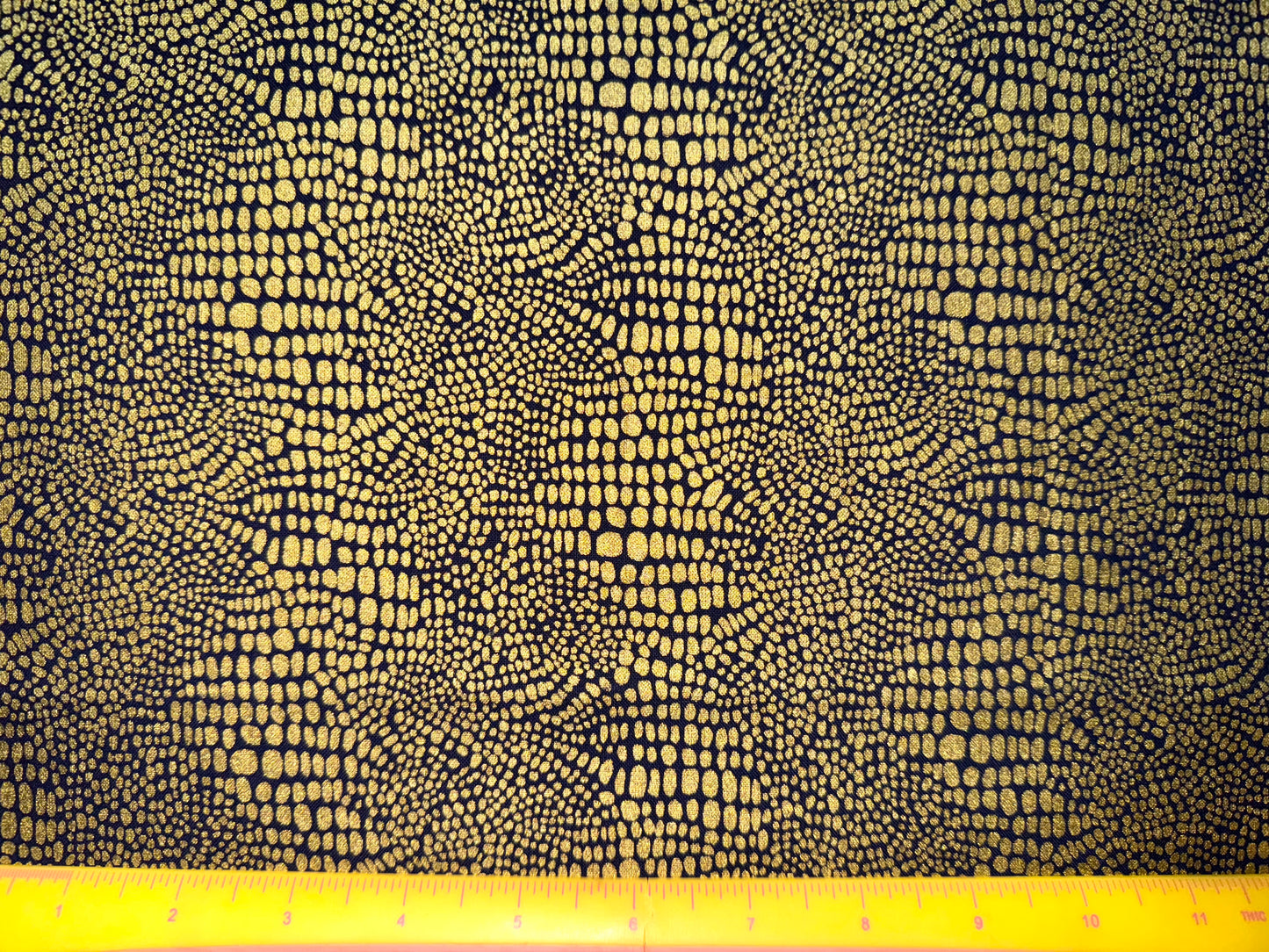 Metallic Gold Snake Reptile Animal Print Cotton Fabric by Dear Stella