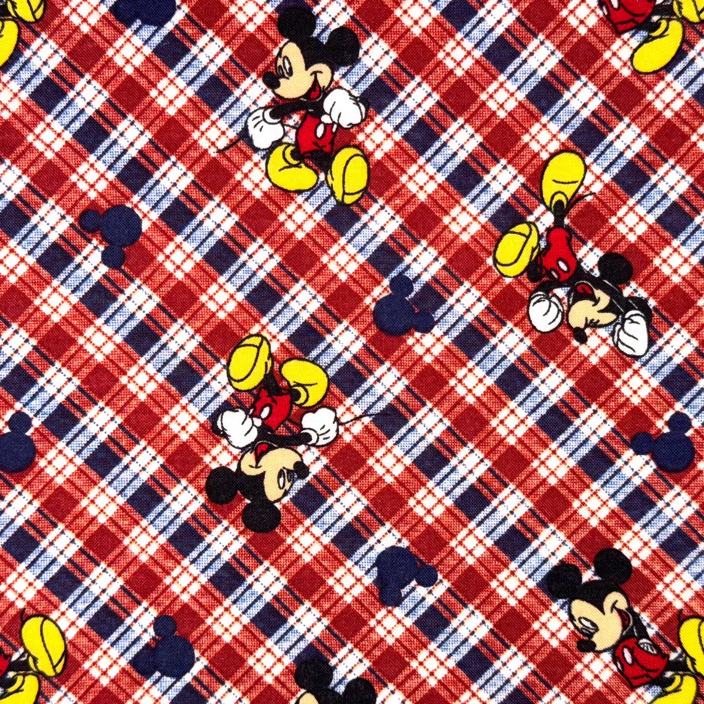 Mickey Mouse Plaid Disney Licensed Cotton Fabric