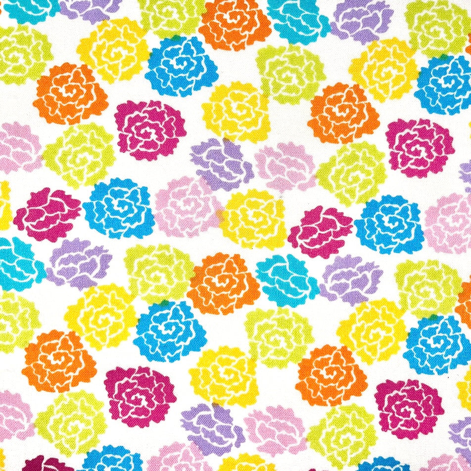 Colorful Marigold Flowers Fabric