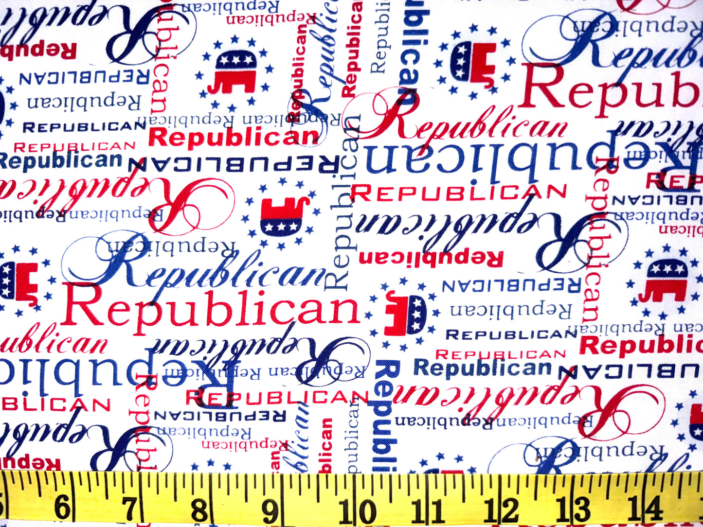 Republican or Democrat Political Party Cotton Fabric - Fat Quarter