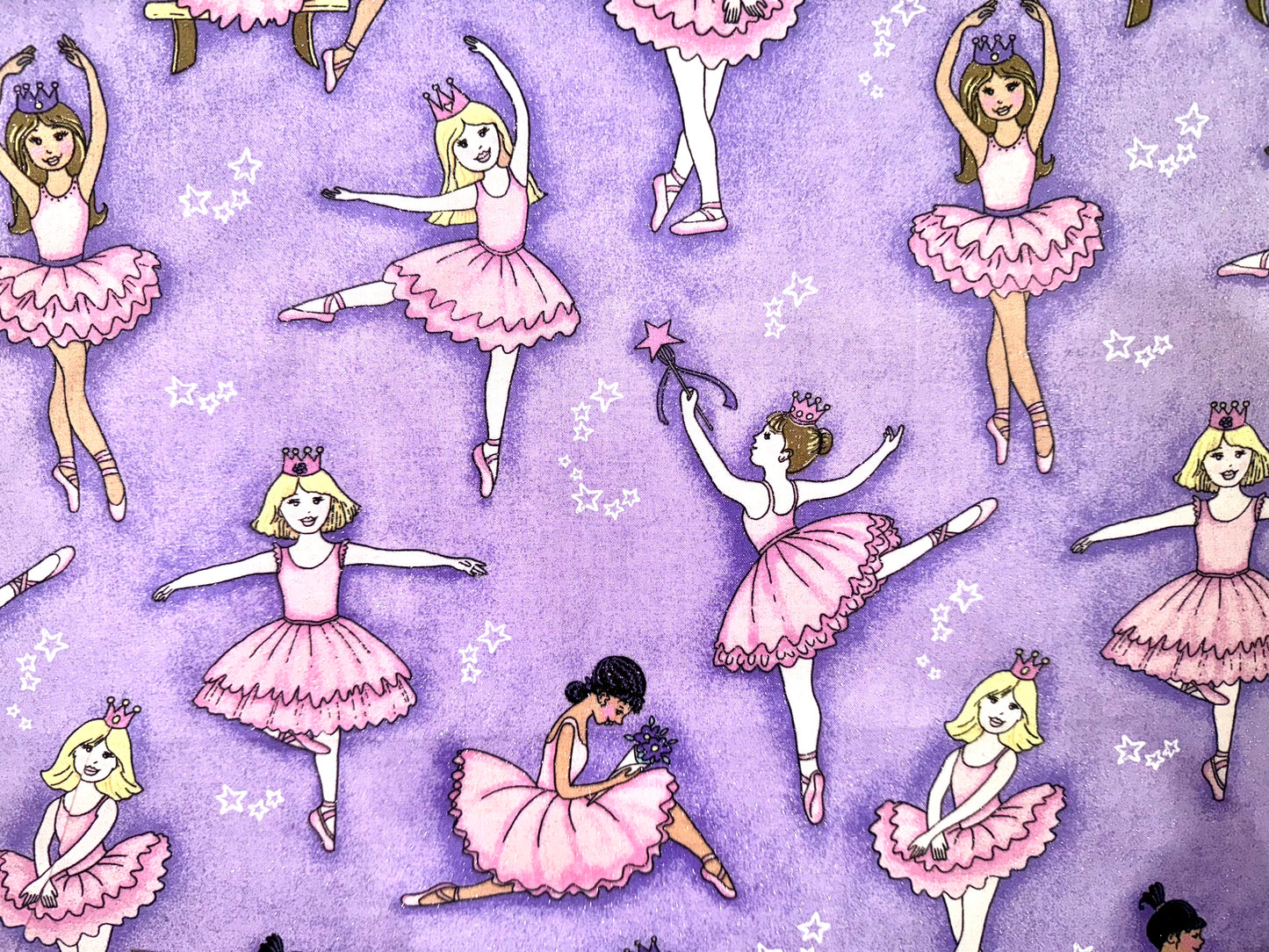 Rare Glitter Ballerina & Princess Cotton Fabric by Fabric Traditions 2009 - Fat Quarter