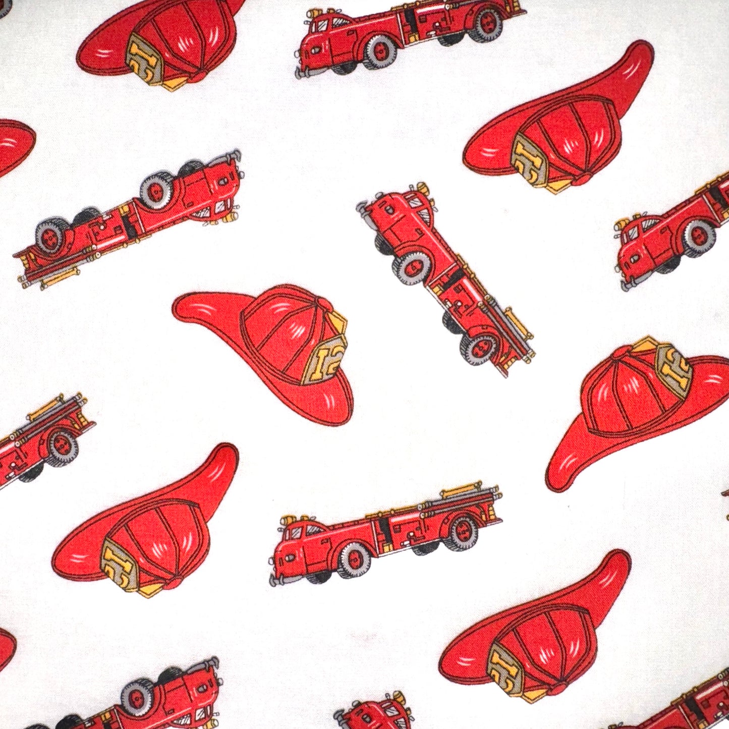 Fire Truck Firefighter Fireman Cotton Fabric