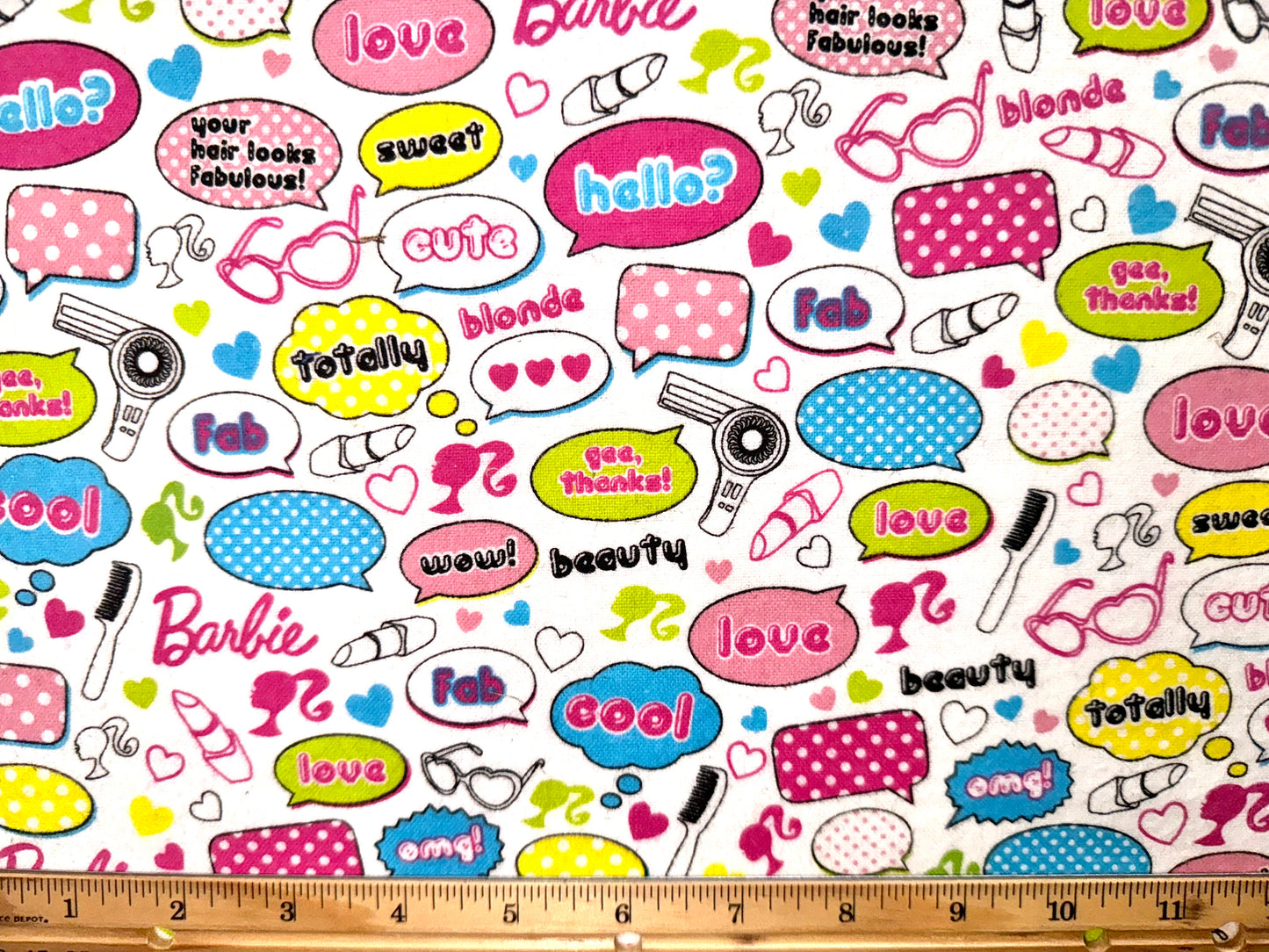 Barbie Licensed Flannel Fabric by Mattel, Fat Quarter