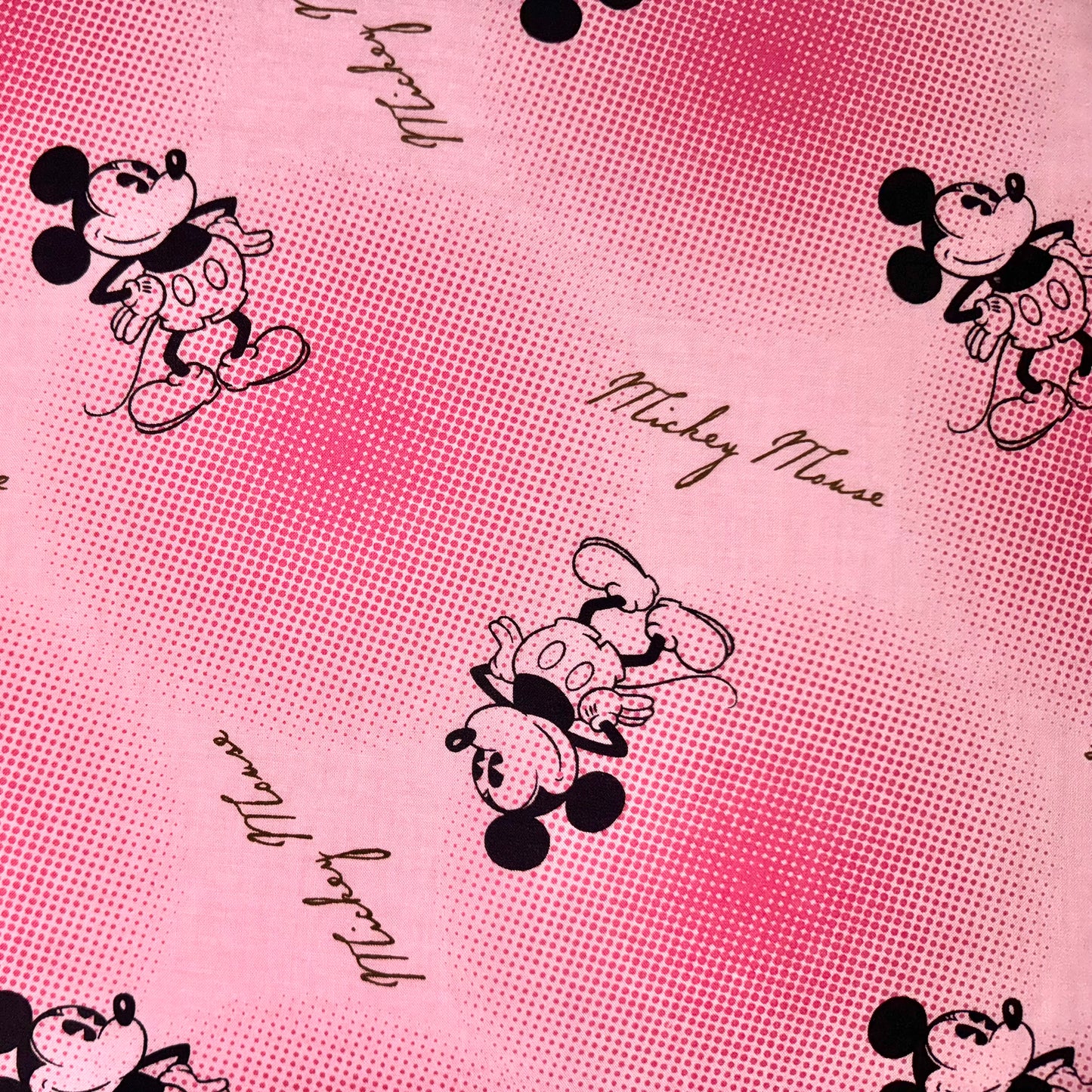 Mickey Mouse Pink Dot Burst Licensed Cotton Fabric Disney for Springs Creative