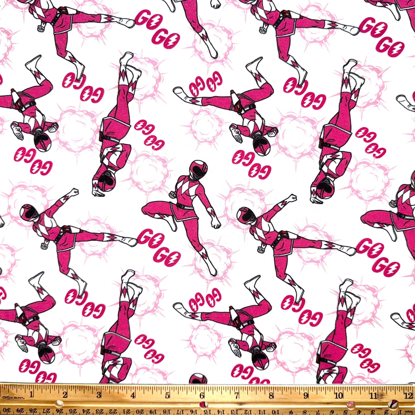 Pink Power Ranger Fabric Go Go Licensed Cotton