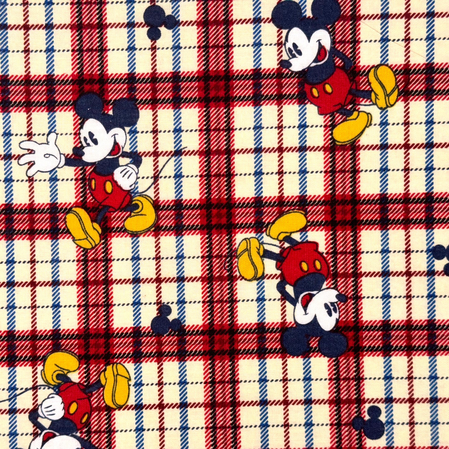 Mickey Mouse Red Plaid Disney Licensed Cotton Fabric