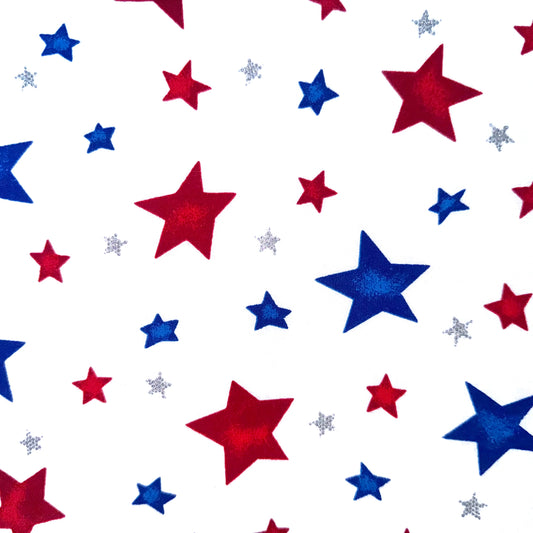 Red White & Blue USA Stars Cotton Fabric, Fat Quarter