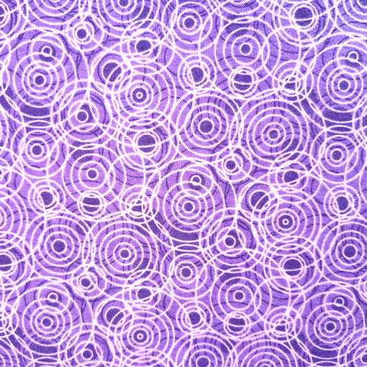 Purple Circle Pattern Flannel Fabric - Half Yard