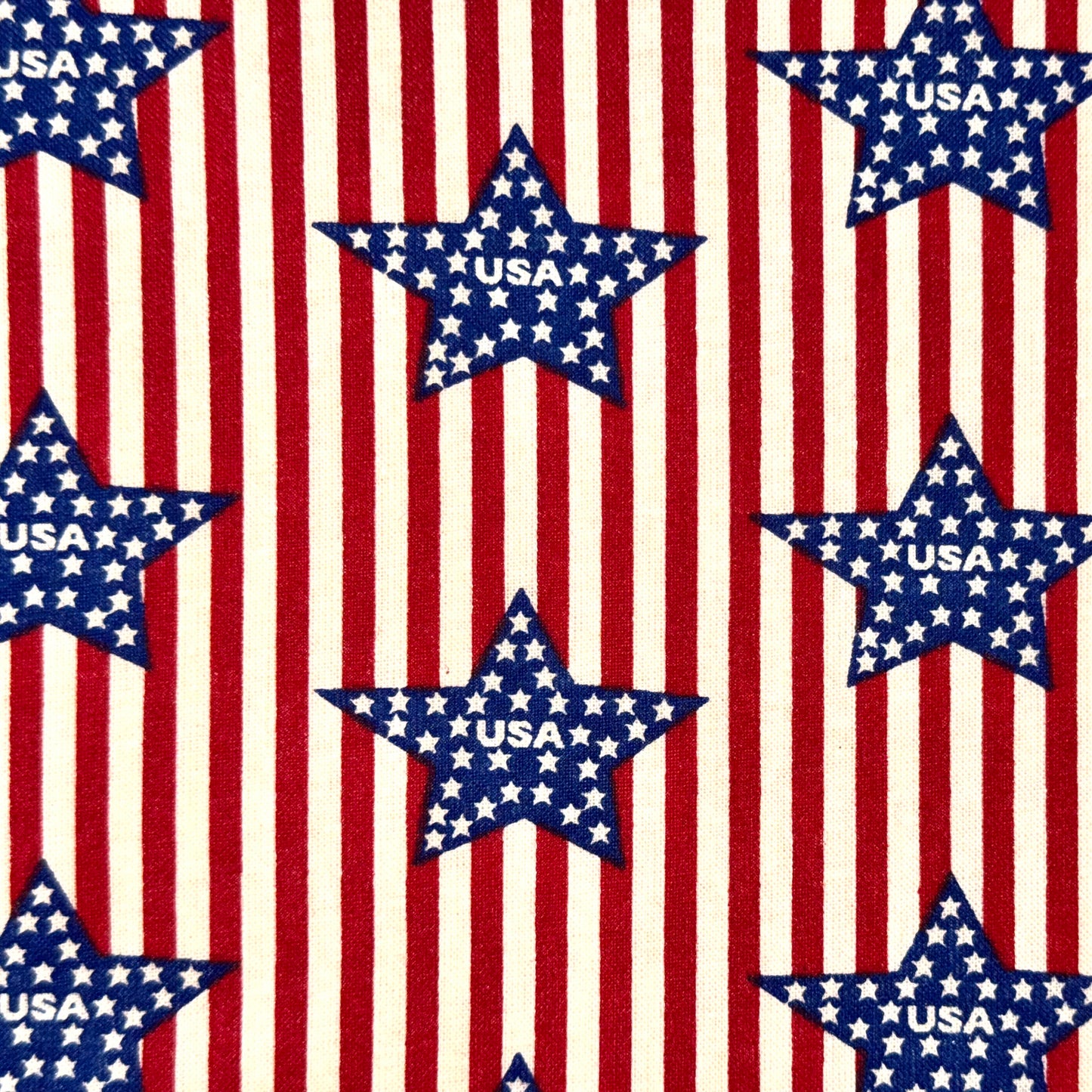 USA Stars & Stripes Cotton Fabric, Half Yard