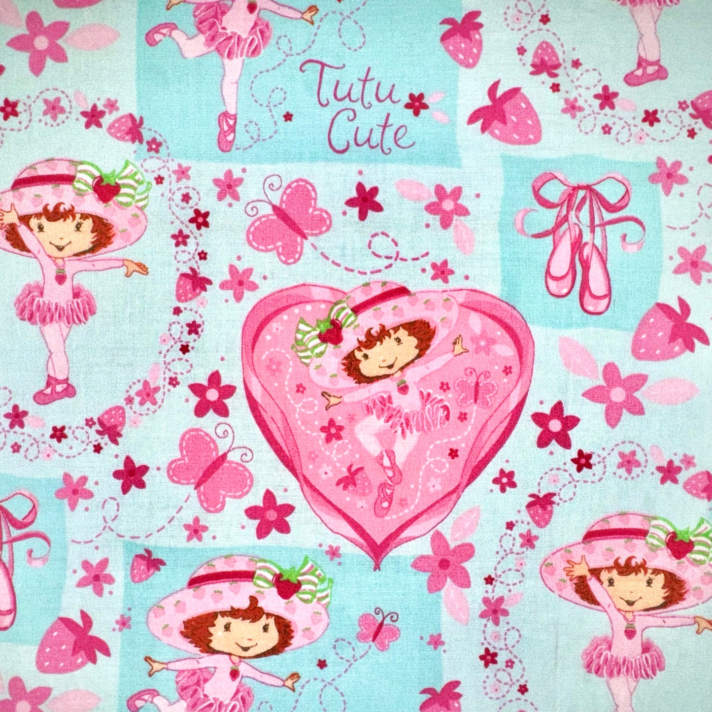 Strawberry Shortcake Tutu Cute Licensed Fabric by Those Characters From Cleveland under Spectrix 2005 RARE - Fat Quarter