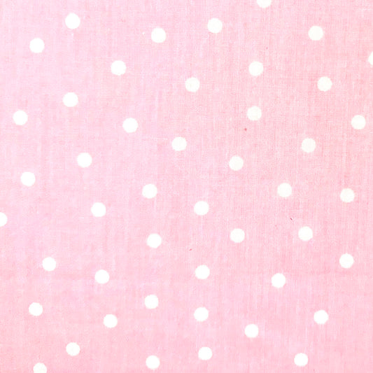 Pink & White Polka Dot Cotton Fabric