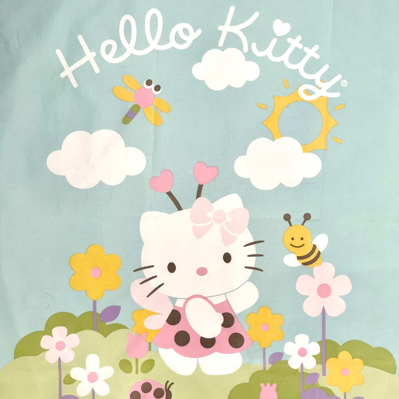 Hello Kitty Rainbow Licensed Fabric Panel by David Textiles 2009