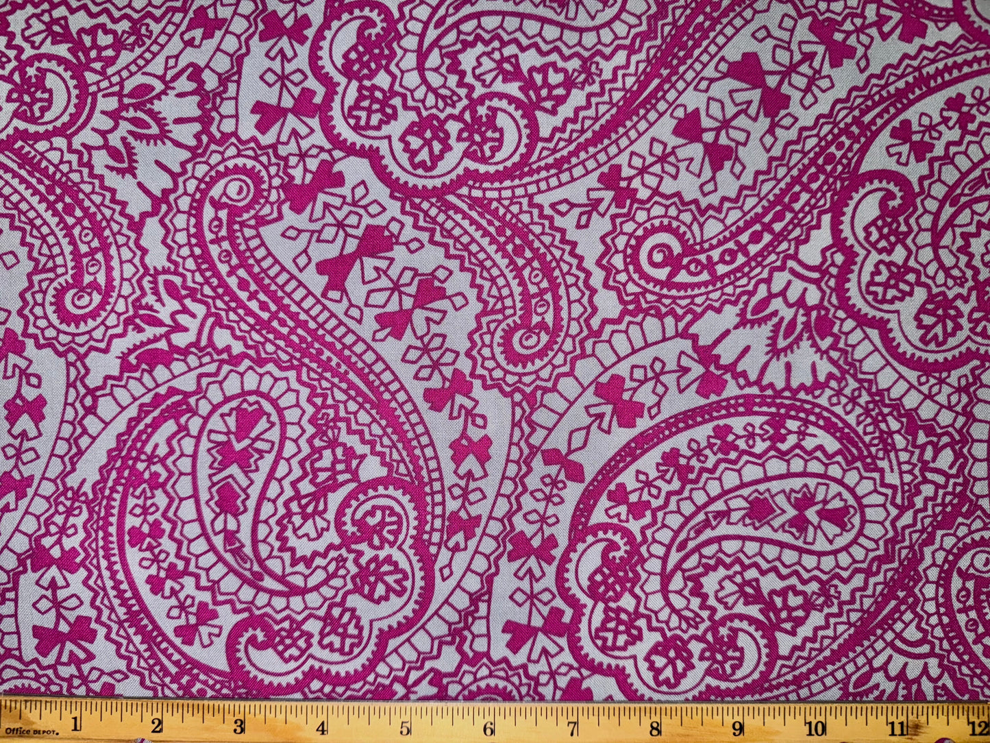 Purple and Gray Paisley Print Cotton Fabric by Brother & Sister 2012