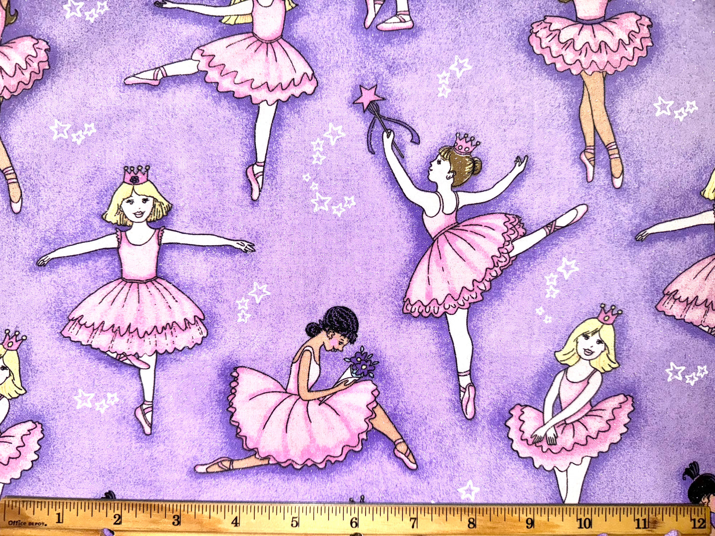 Rare Glitter Ballerina & Princess Cotton Fabric by Fabric Traditions 2009 - Fat Quarter