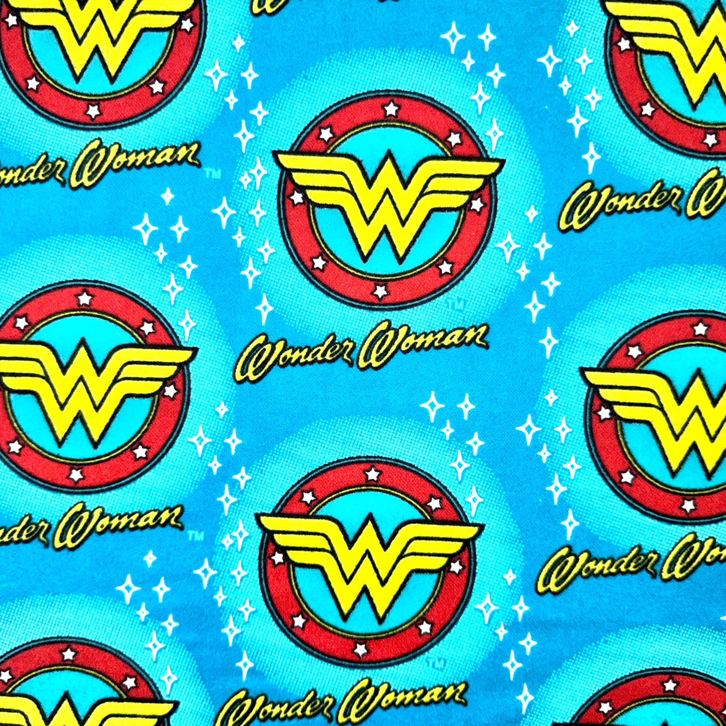 Wonder Woman Blue Logo Flannel Licensed Fabric - Fat Quarter