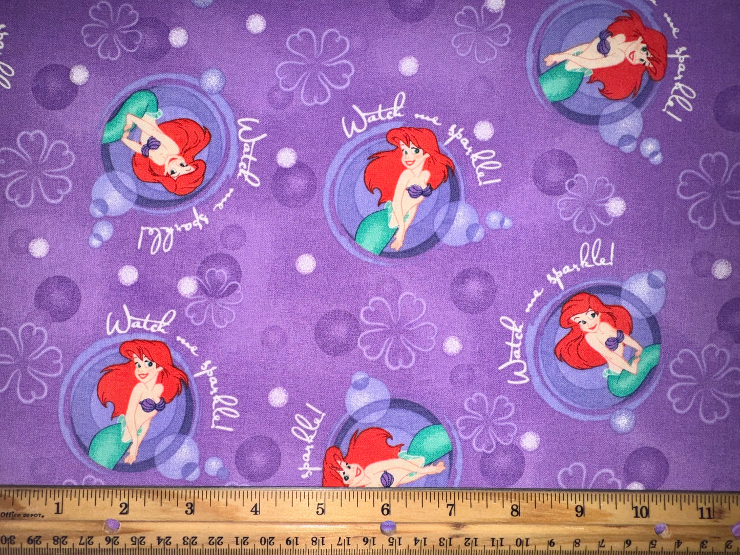 The Little Mermaid Watch Me Sparkle Licensed Fabric by Springs Creative