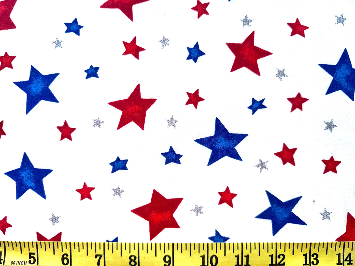 Red White & Blue USA Stars Cotton Fabric, Fat Quarter