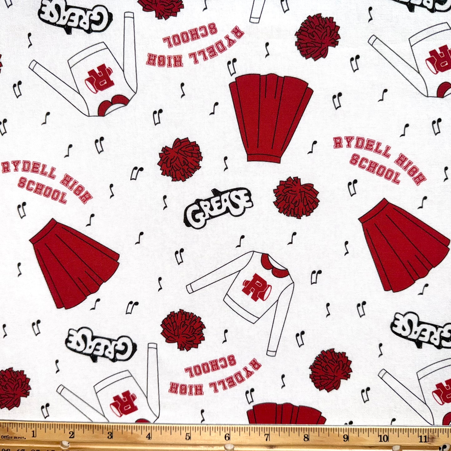 Grease Cotton Fabric Rydell High Toss Licensed