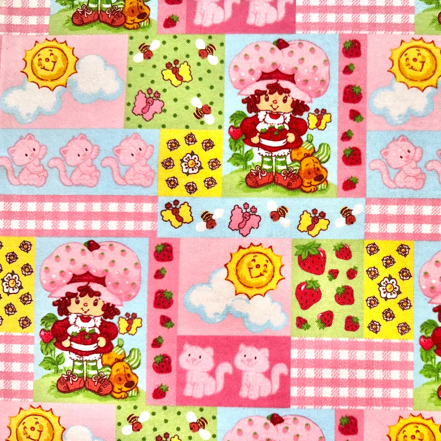 Classic Strawberry Shortcake Flannel Licensed Fabric by Spectrix 2006 , Fat Quarter