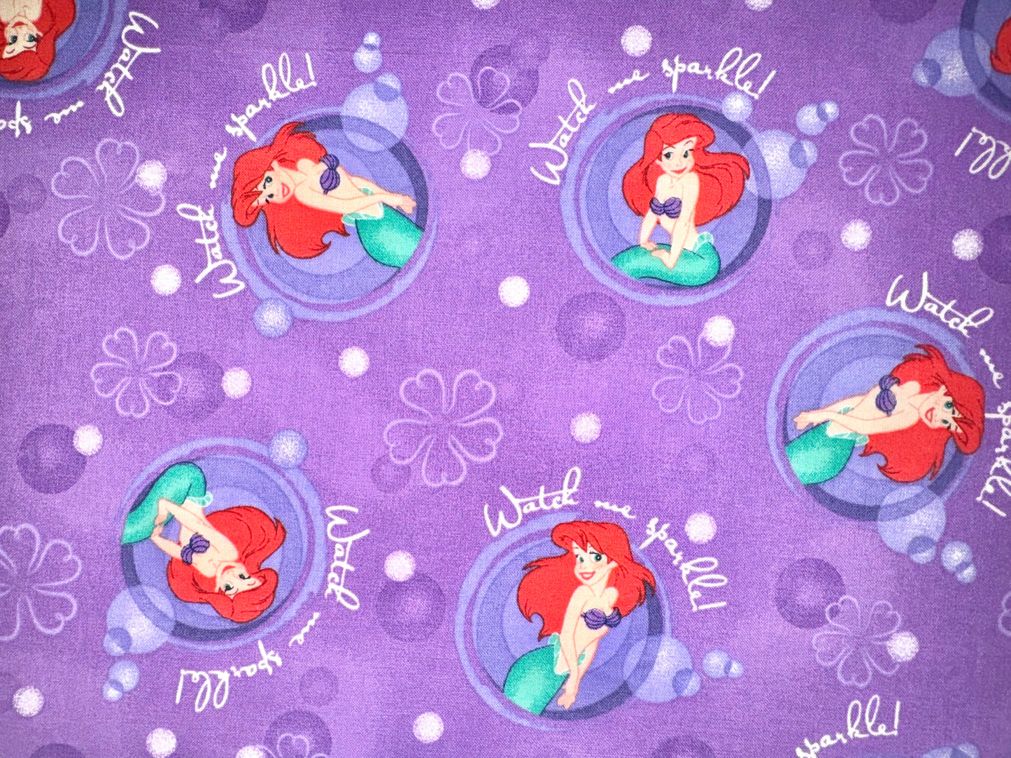 The Little Mermaid Watch Me Sparkle Licensed Fabric by Springs Creative