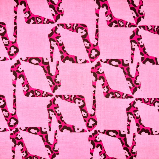 Cheetah Print High Heel Herringbone  Hot Pink Cotton Fabric by Springs Creative 2011