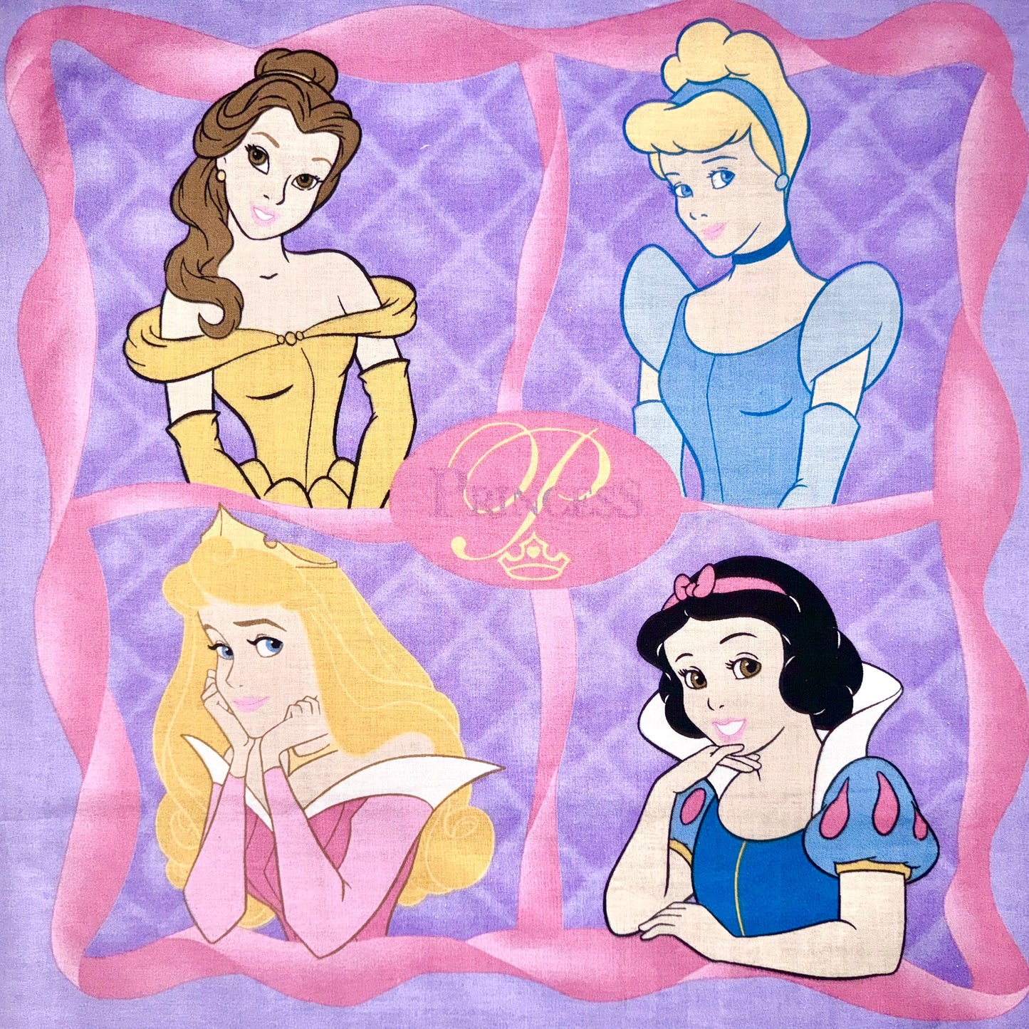 Disney Princess 2 Sides Licensed Cotton Fabric Panel