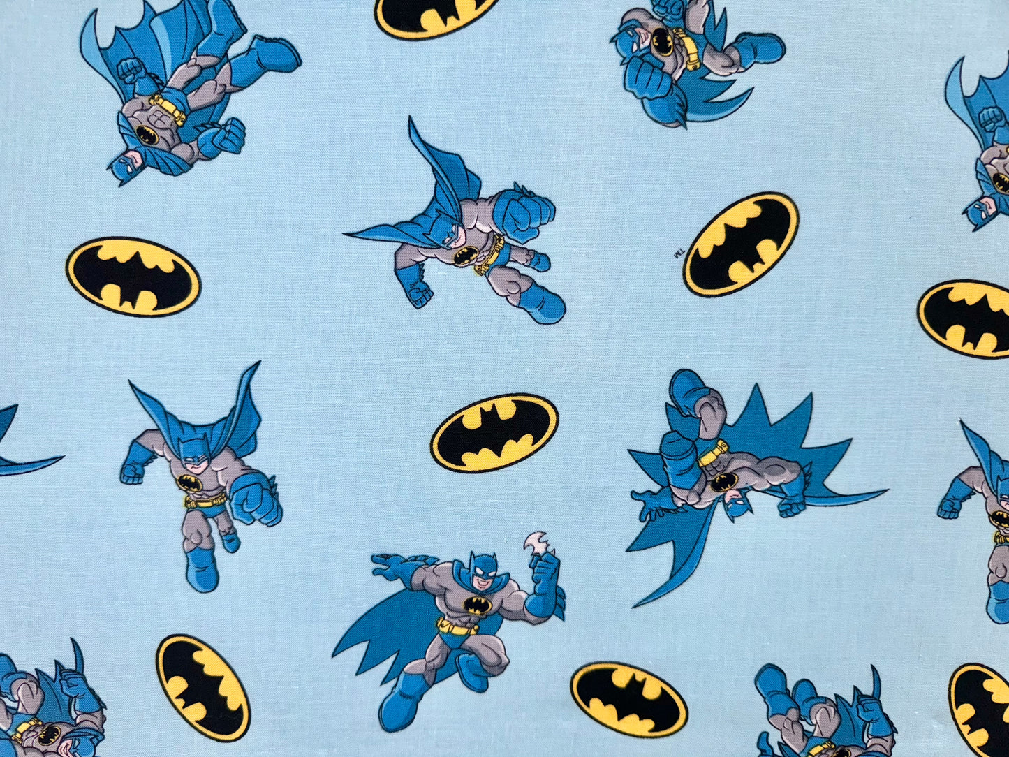 Batman DC Comics Light Blue Cotton Licensed Fabric by David Textiles, Fat Quarter