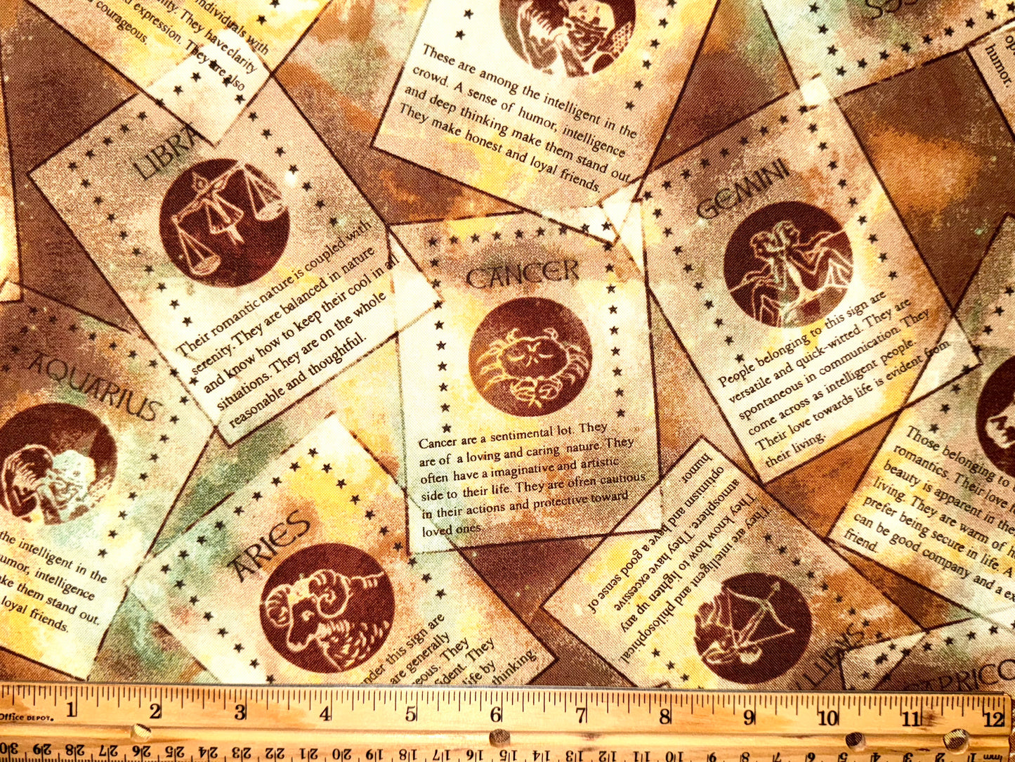 Tarot Cards Zodiac Astrology Cotton Fabric by New Dawn