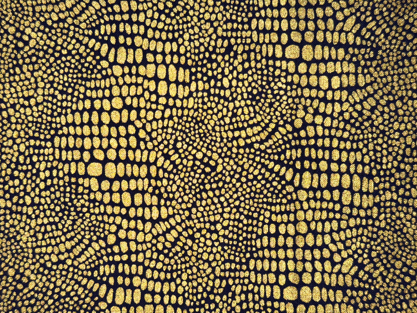 Metallic Gold Snake Reptile Animal Print Cotton Fabric by Dear Stella